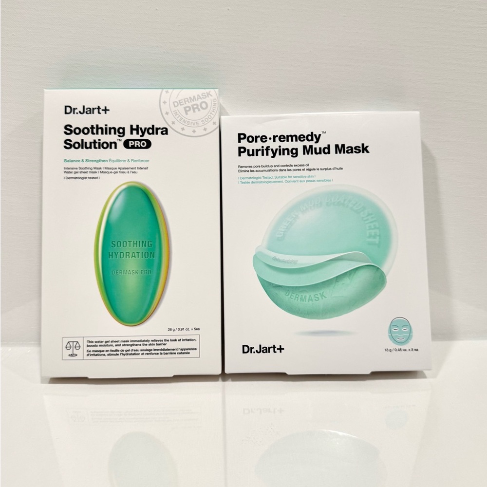 Lot of 2 Set Of 5 Masks Dr. Jart Soothing Hydra  & Pore Remedy Mud New
